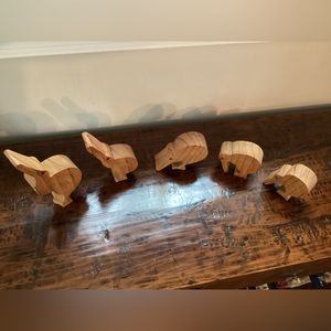 New Zealand hand carved 5-piece kiwi